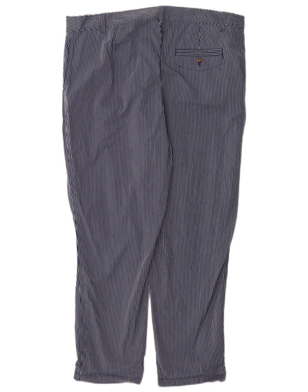 Pantaloni chino da donna Marks & Spencer UK 18 XL W36 L30 Gessato blu navy