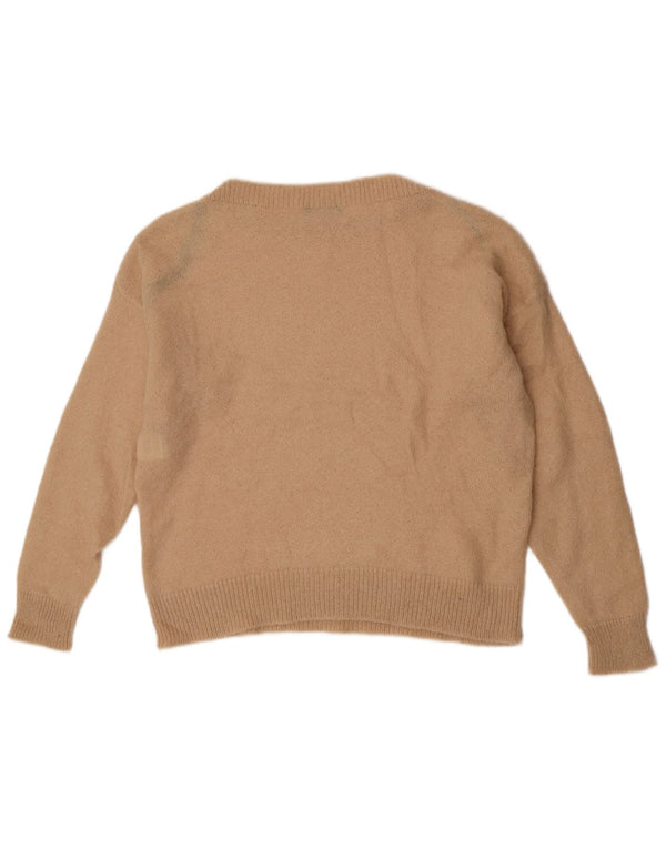 Maglione da donna con scollo a barca vestibilità ampia Benetton UK 16 Large Beige