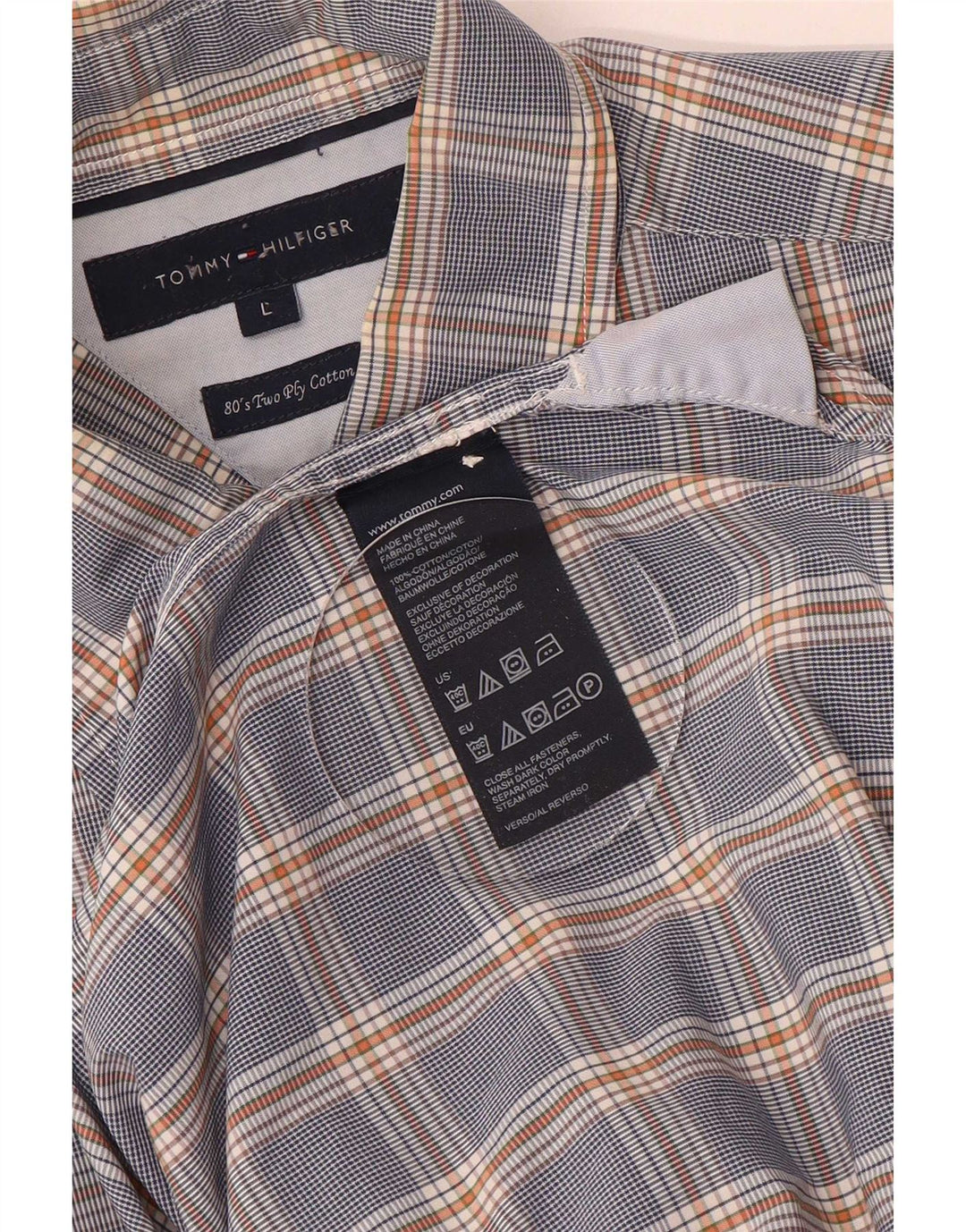 Camicia da uomo Tommy Hilfiger grande in cotone blu