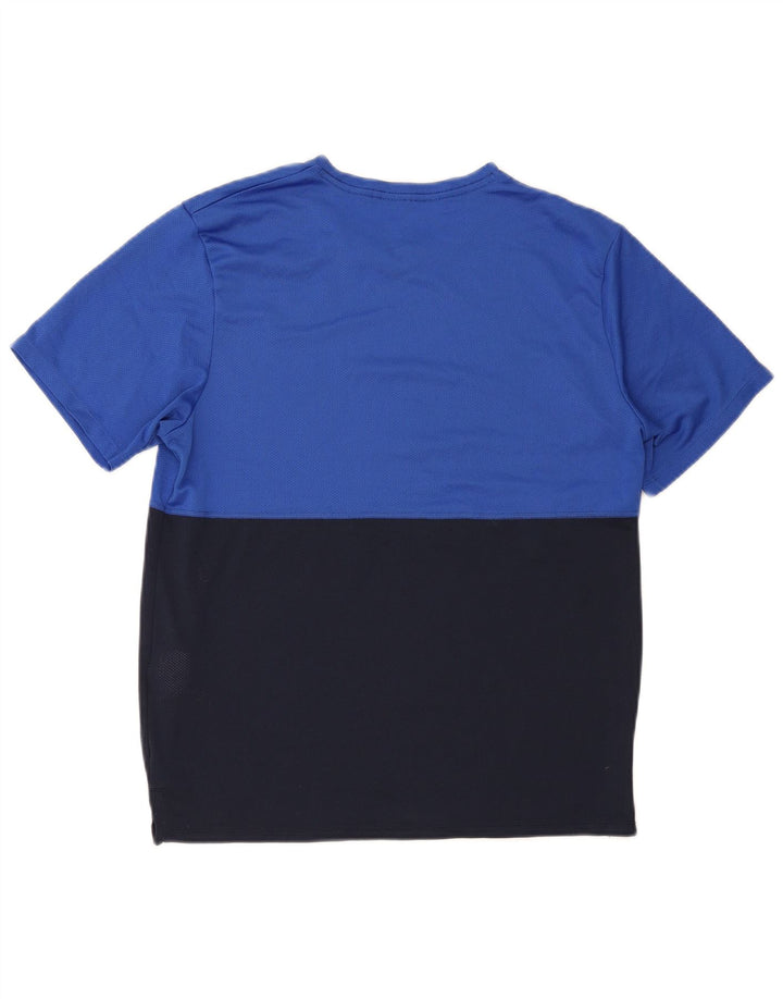 T-shirt da uomo Nike Top blu medio in poliestere color block sportivo