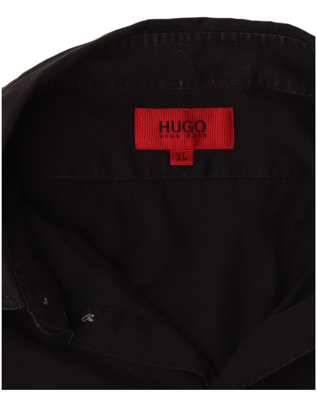 Camicia a maniche corte da uomo Hugo Boss XL in cotone nero