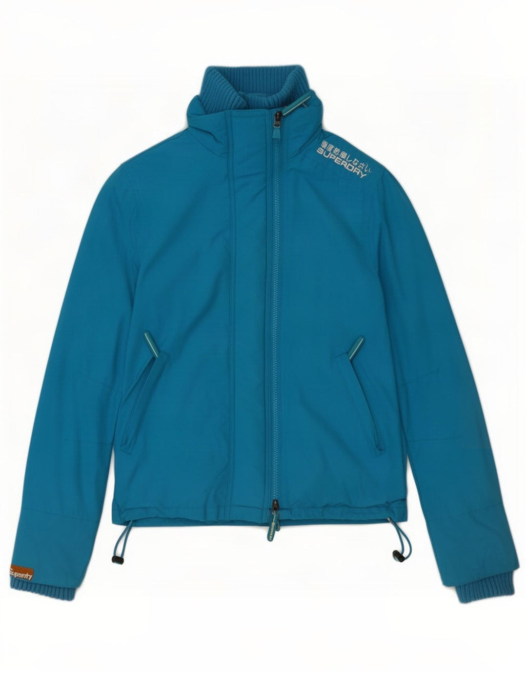 Giacca antipioggia da donna Superdry UK 10 Small nylon blu
