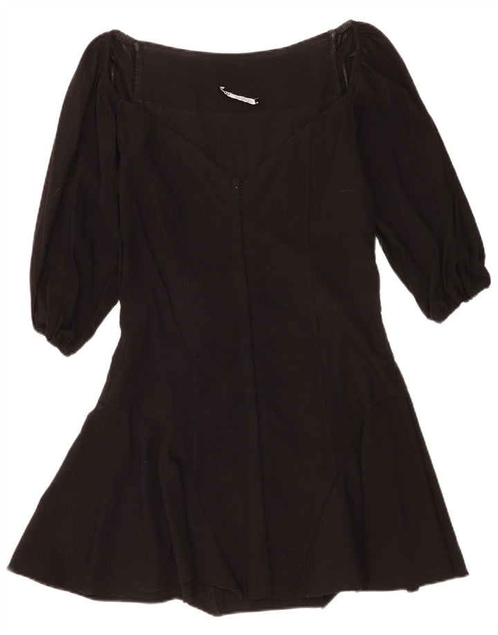 Abito a trapezio con maniche a 3/4 da donna Zara UK 12 medio nero