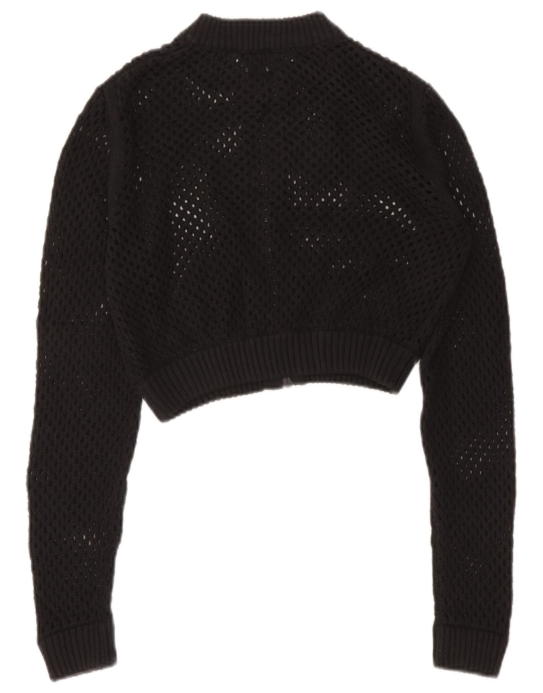 Maglione cardigan trasparente corto da donna Zara UK 12 medio nero