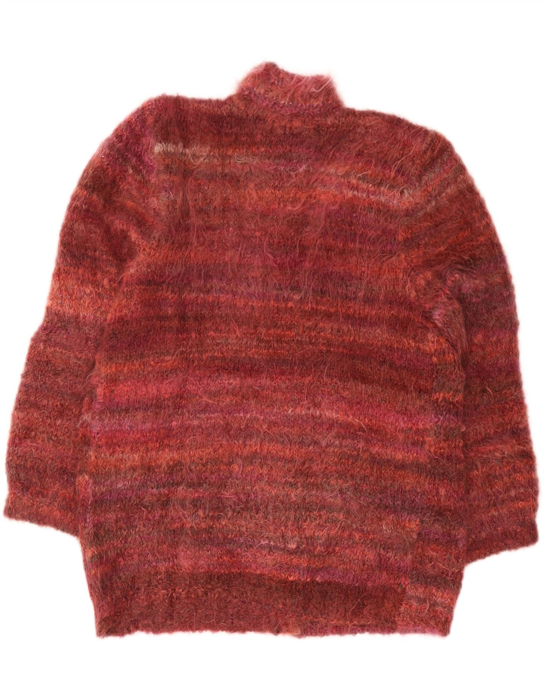 Maglione cardigan oversize da donna vintage UK 18 XL Borgogna