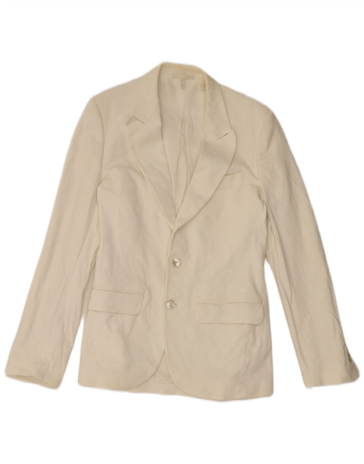 Giacca blazer a 2 bottoni da uomo Zara EU 50 cotone bianco medio