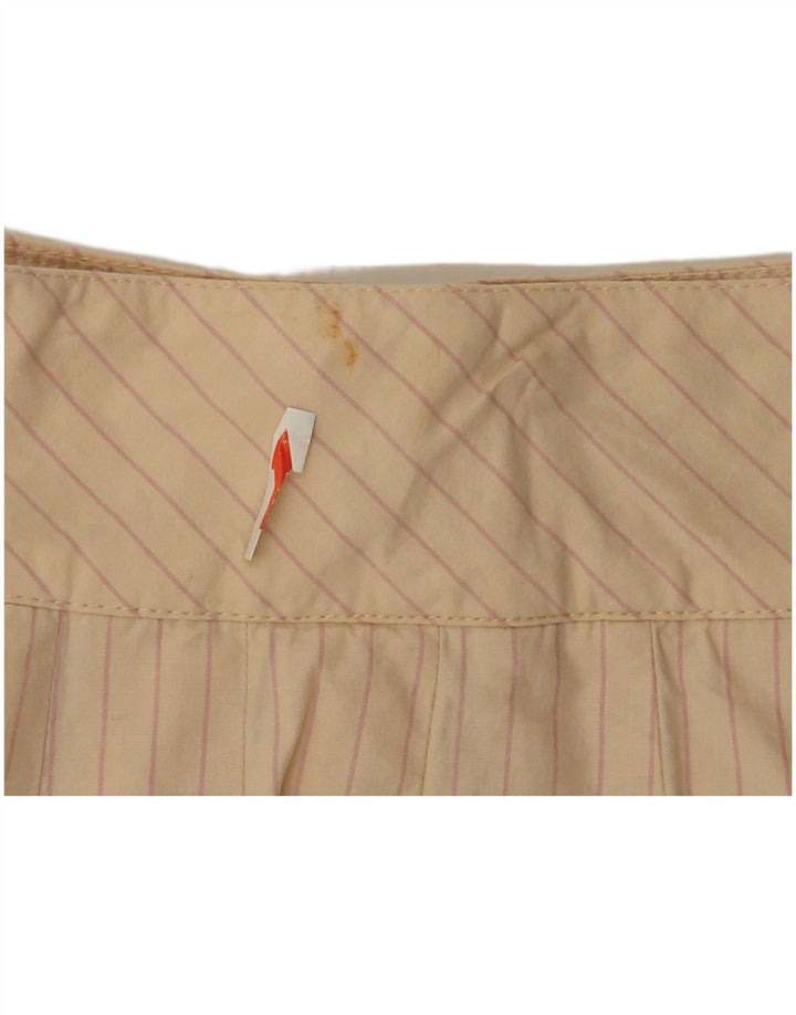 Gonna mini avvolgente da donna Zara media W28 cotone gessato beige
