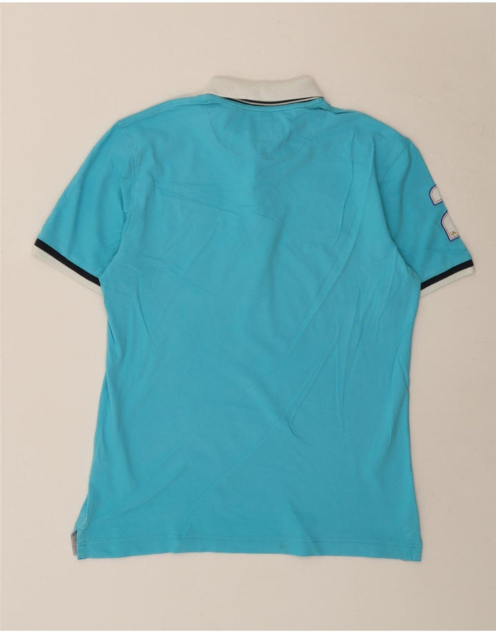 Polo grafica da uomo La Martina grande in cotone color block blu