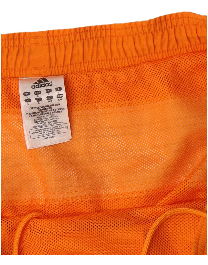 Pantaloncini da bagno grafici da uomo ADIDAS grandi in poliestere color block arancione
