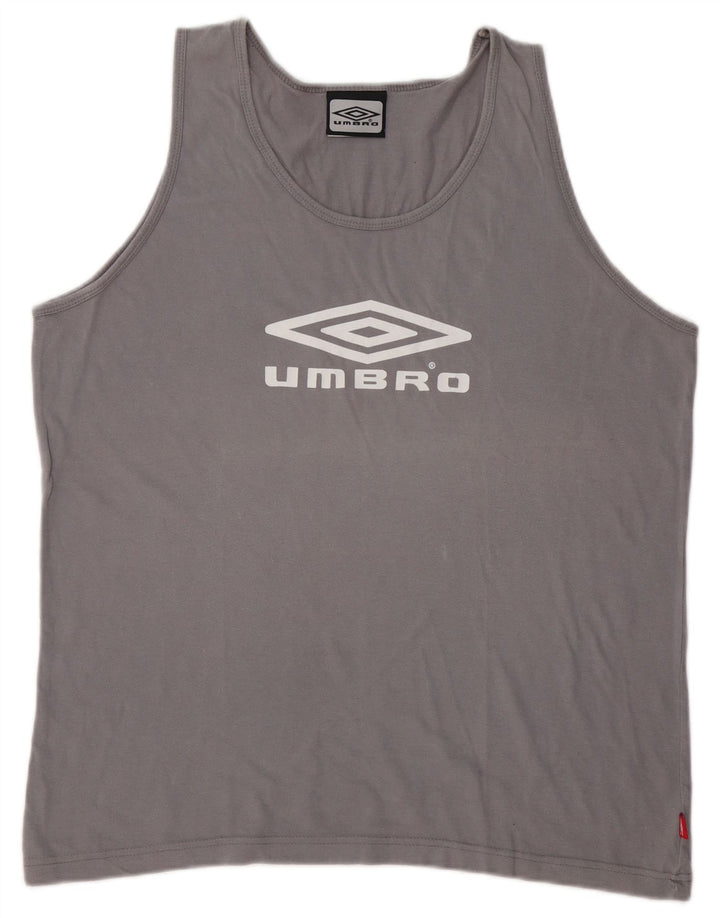 Canotta grafica da uomo UMBRO XL in cotone grigio