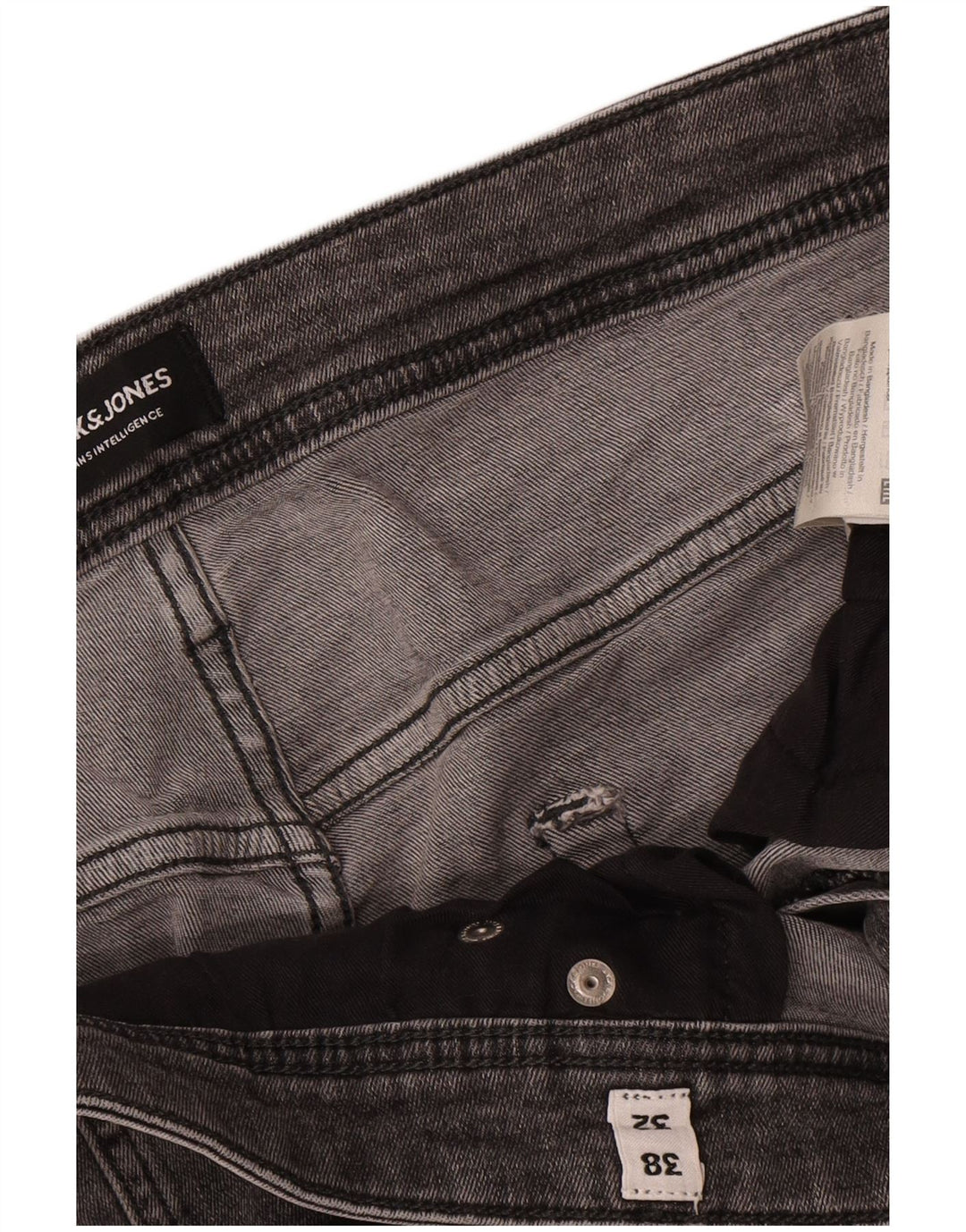 Jeans slim da uomo Jack & Jones W38 L32 cotone grigio