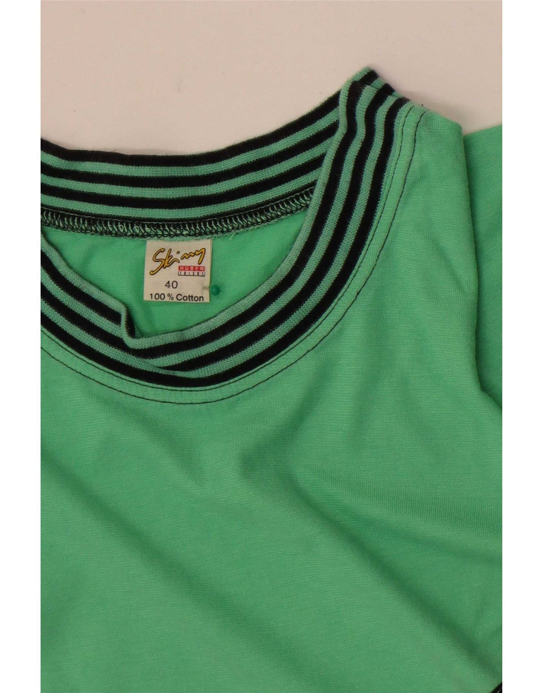Felpa da donna Huber maglione EU 40 verde medio color block retrò