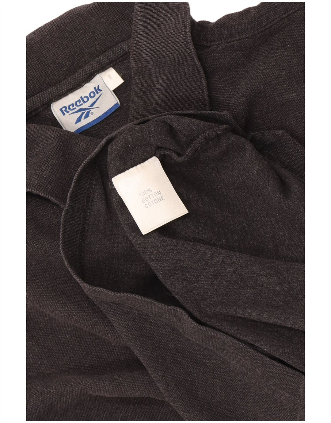 Polo Reebok da uomo piccola in cotone nero