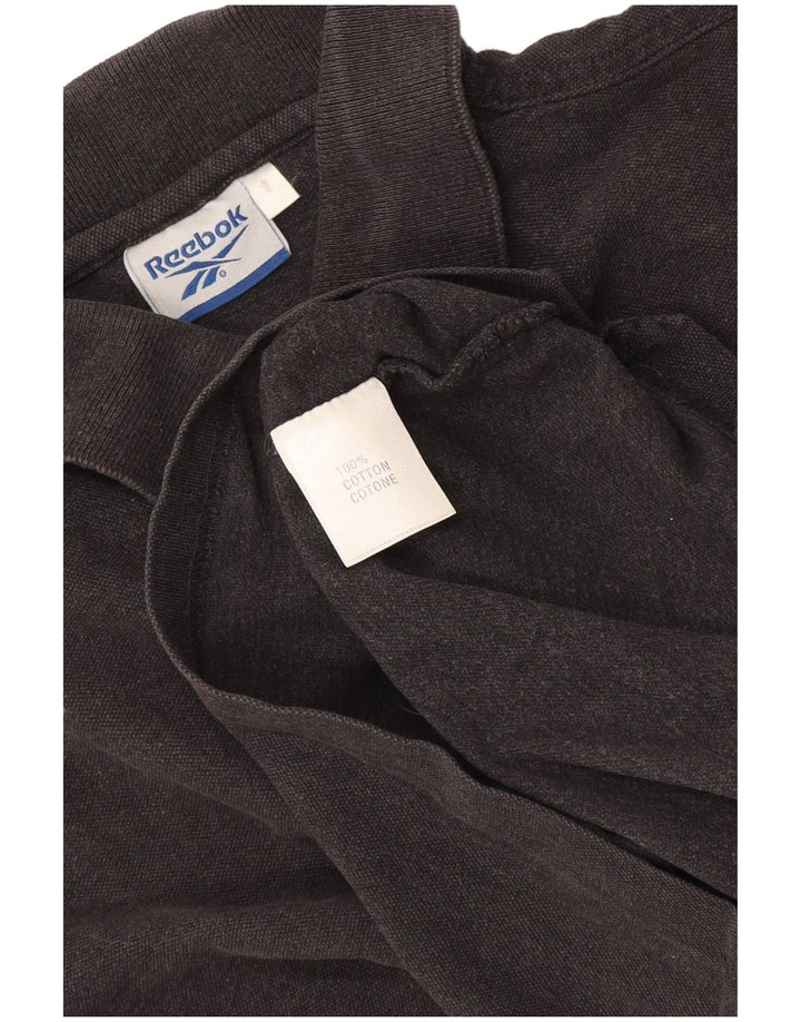 Polo Reebok da uomo piccola in cotone nero