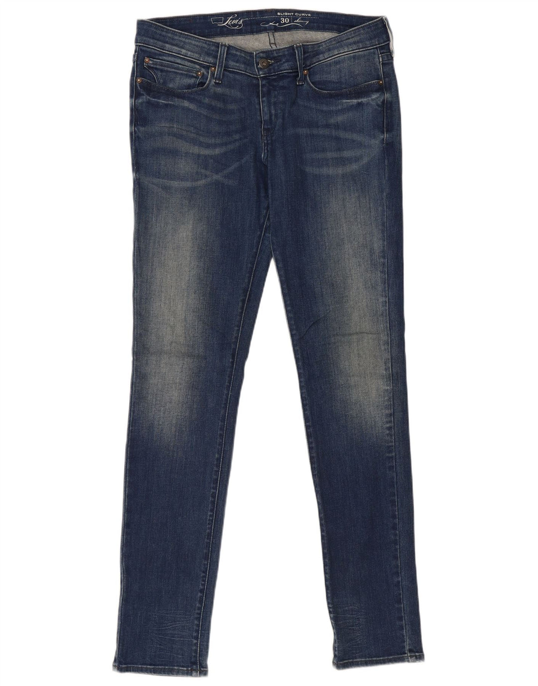 Jeans skinny da donna con curvatura leggera LEVI'S W30 L34 cotone blu