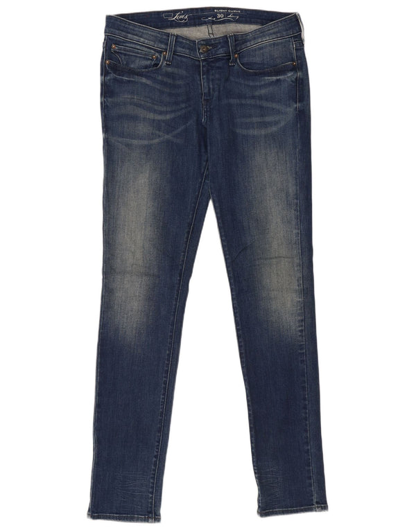 Jeans skinny da donna con curvatura leggera LEVI'S W30 L34 cotone blu