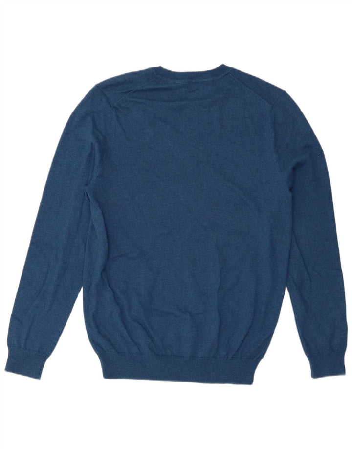 Maglione maglione girocollo da uomo Superdry in cotone blu medio