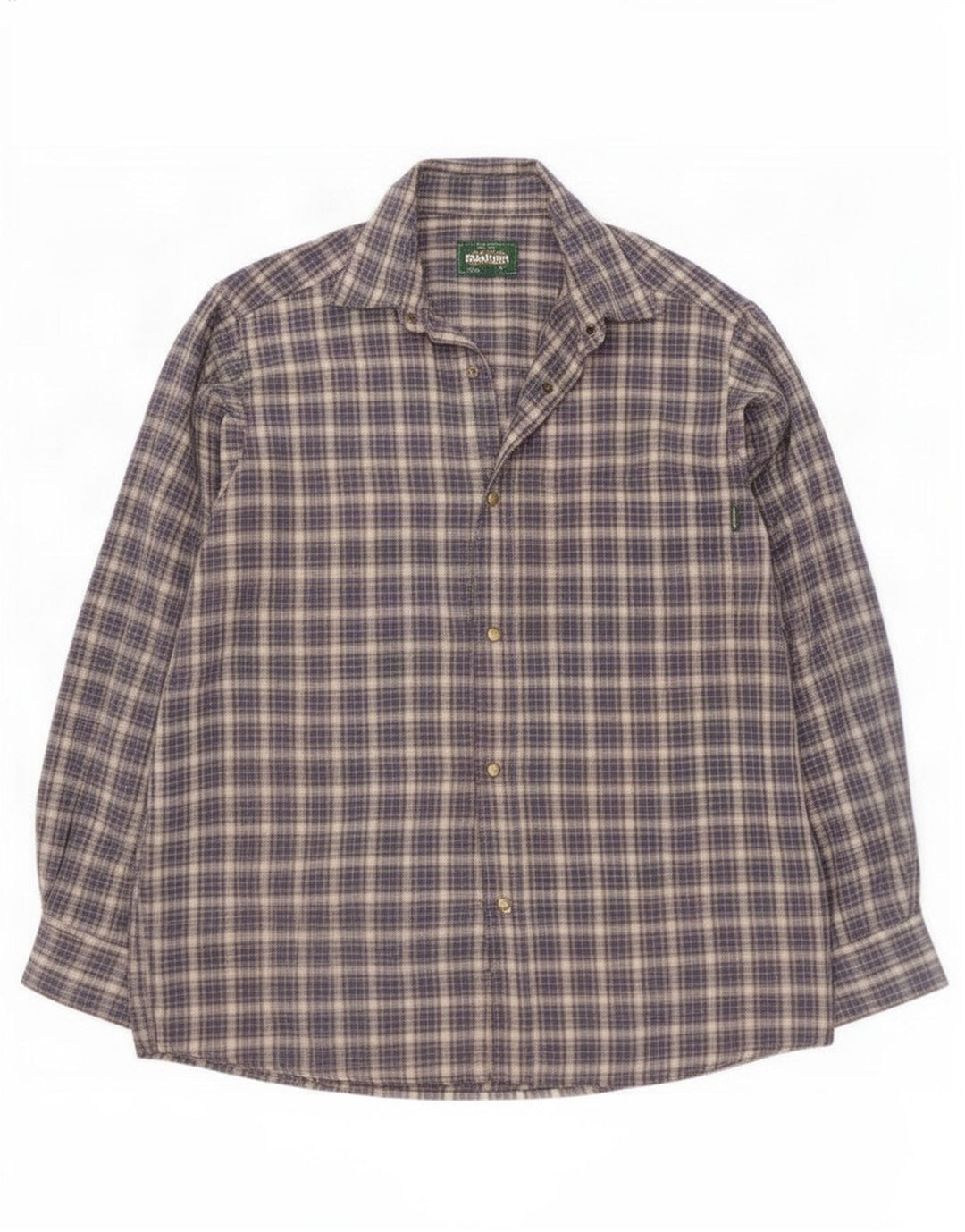 Camicia in flanella da uomo Rohan piccola in cotone scozzese blu navy