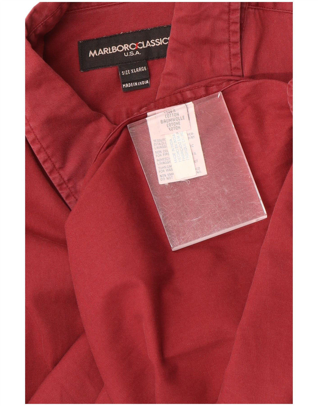 Camicia da uomo Marlboro Classics XL in cotone bordeaux