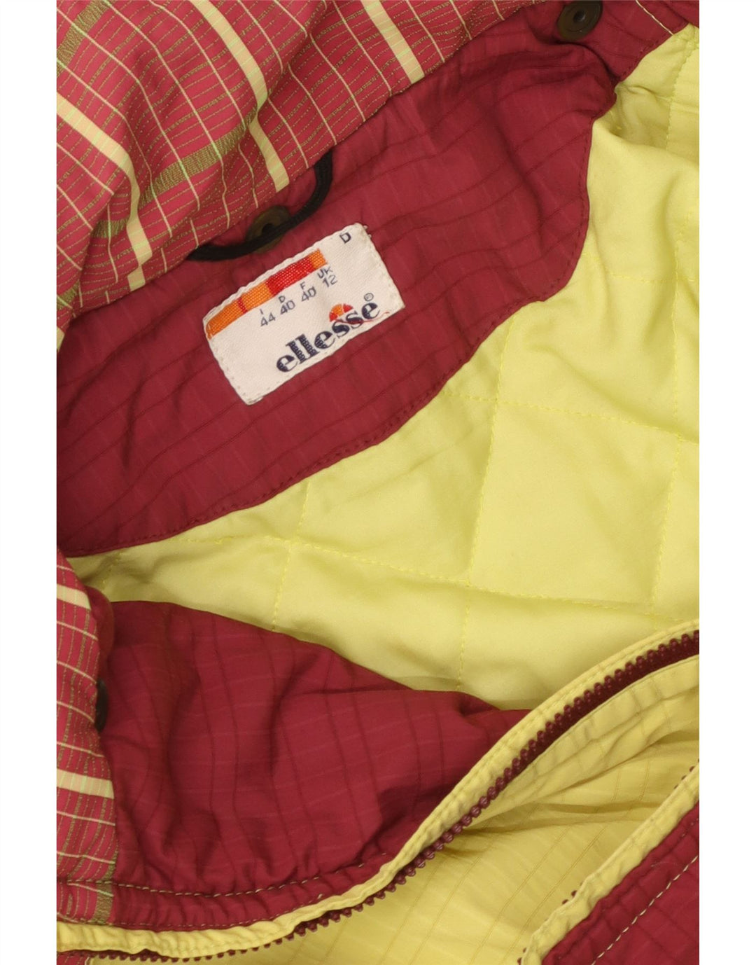 Giacca a vento con cappuccio da donna Ellesse UK 12 Medium Yellow Colourblock