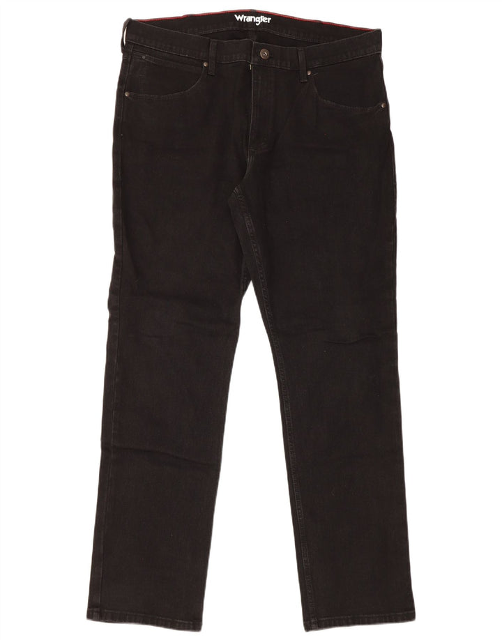 Jeans dritti regolari da donna Wrangler W36 L32 cotone nero