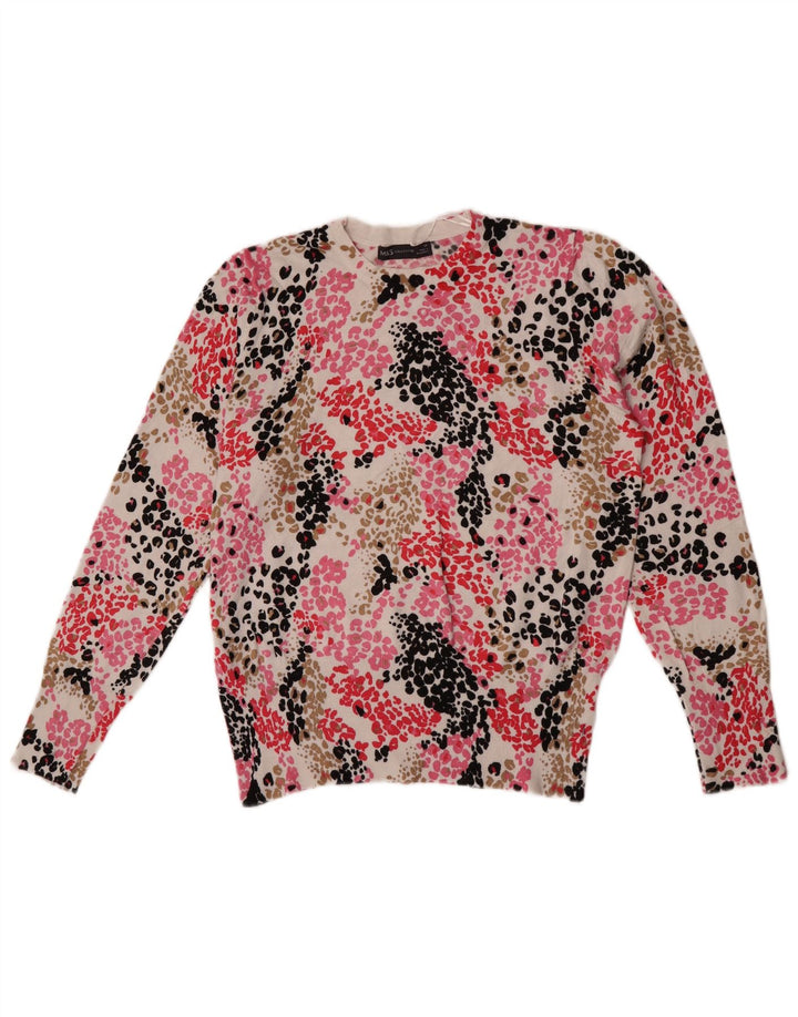 Maglione maglione girocollo da donna Marks & Spencer UK 14 grande multicolore