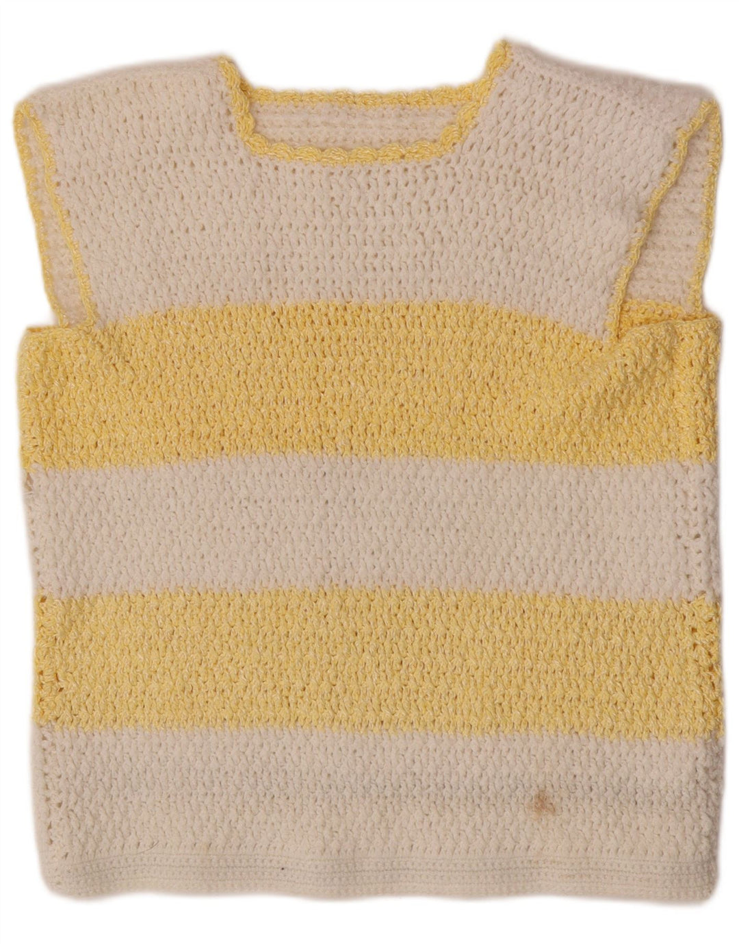 Canottiera vintage da donna UK 14 a righe bianche medie