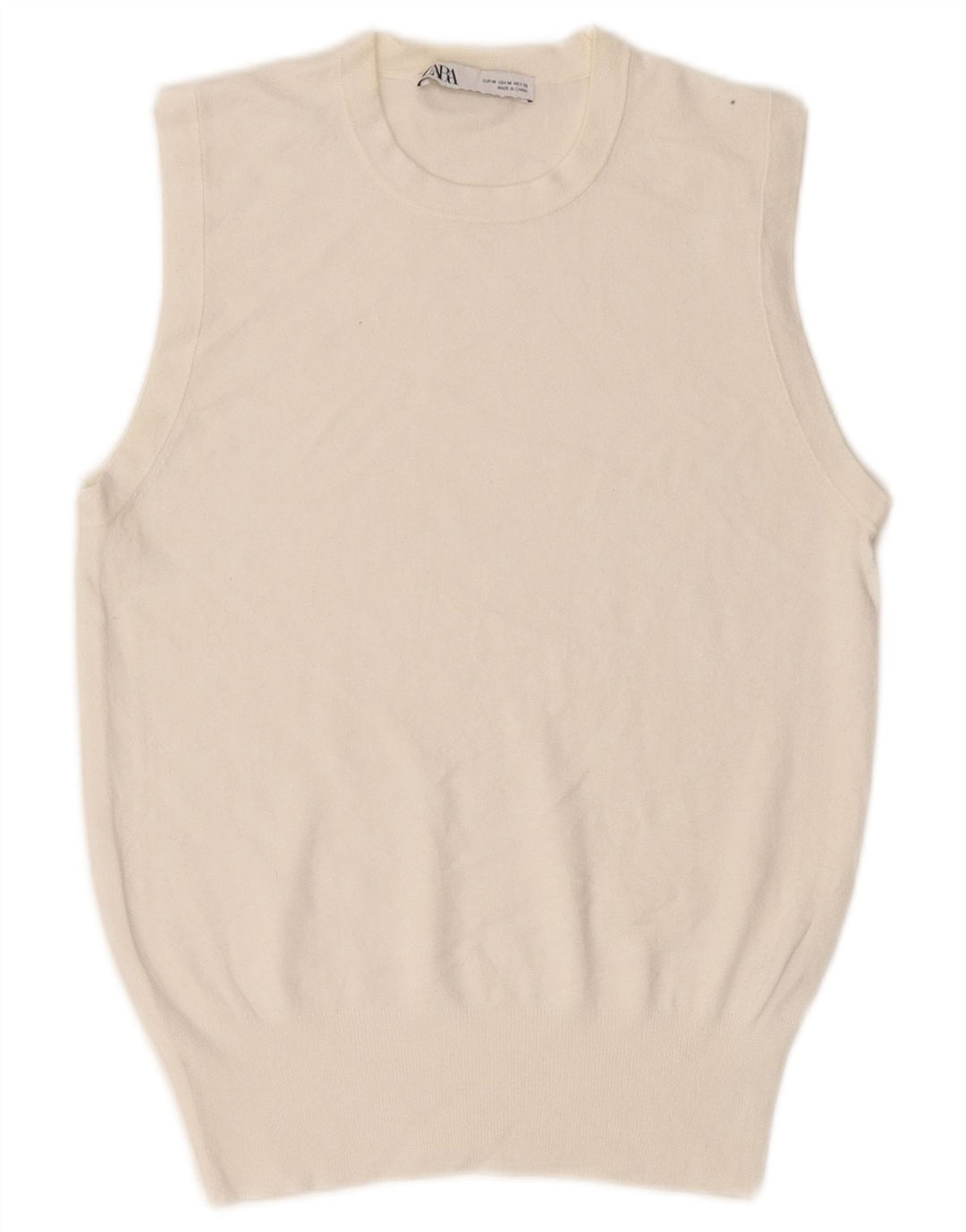 Canotta canotta da donna Zara UK 12 viscosa bianco sporco medio