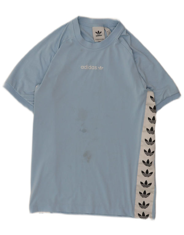 Adidas Mens Graphic T-Shirt Top XS Blue Colourblock Polyester