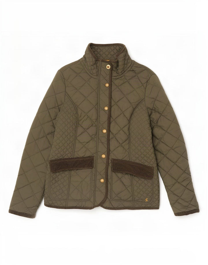 Giacca trapuntata da donna Joules UK 12 cotone kaki medio