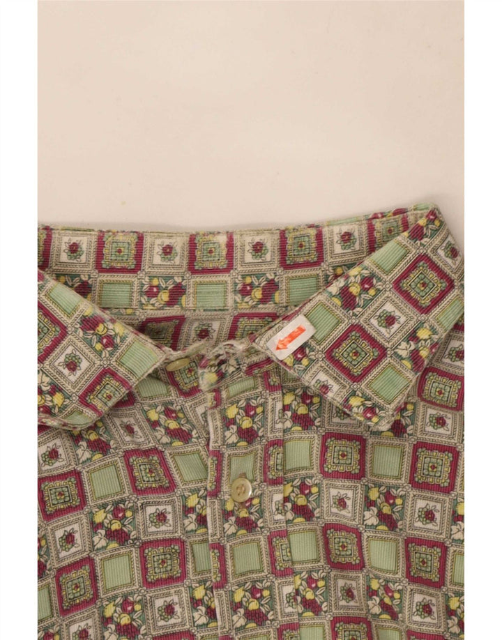 Camicia da uomo vintage taglia 43 grande geometrica multicolore