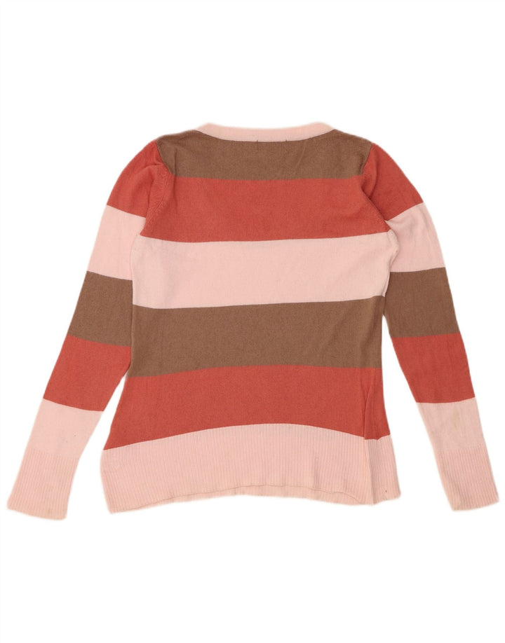 SERGIO TACCHINI Maglione da donna con scollo a barca UK 10 piccolo multicolore