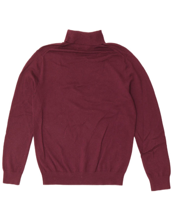 Maglione maglione a collo alto da donna Reiss UK 14 grande lana bordeaux