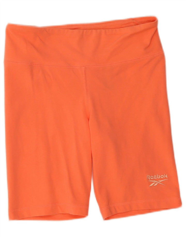 REEBOK Womens Sport Shorts UK 12/14 Medium Orange Cotton