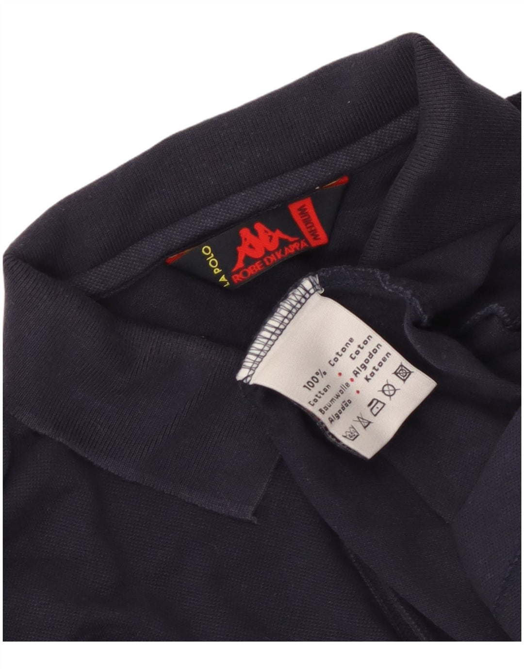 Polo Kappa Uomo Media Cotone Blu Navy