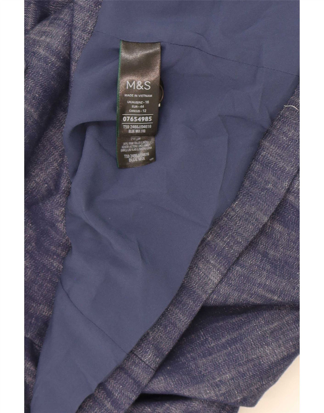 Giacca blazer a 2 bottoni Marks & Spencer da donna UK 16 grande cotone blu navy