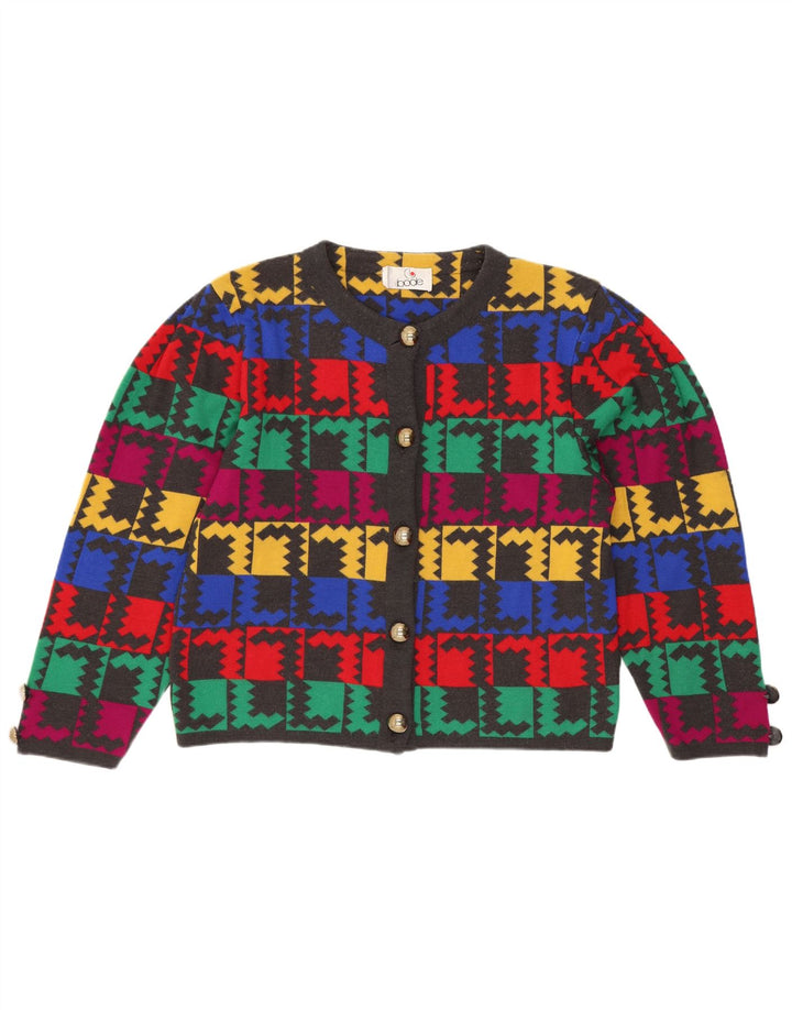 Maglione cardigan corto da donna Bode UK 14 Medio multicolore geometrico