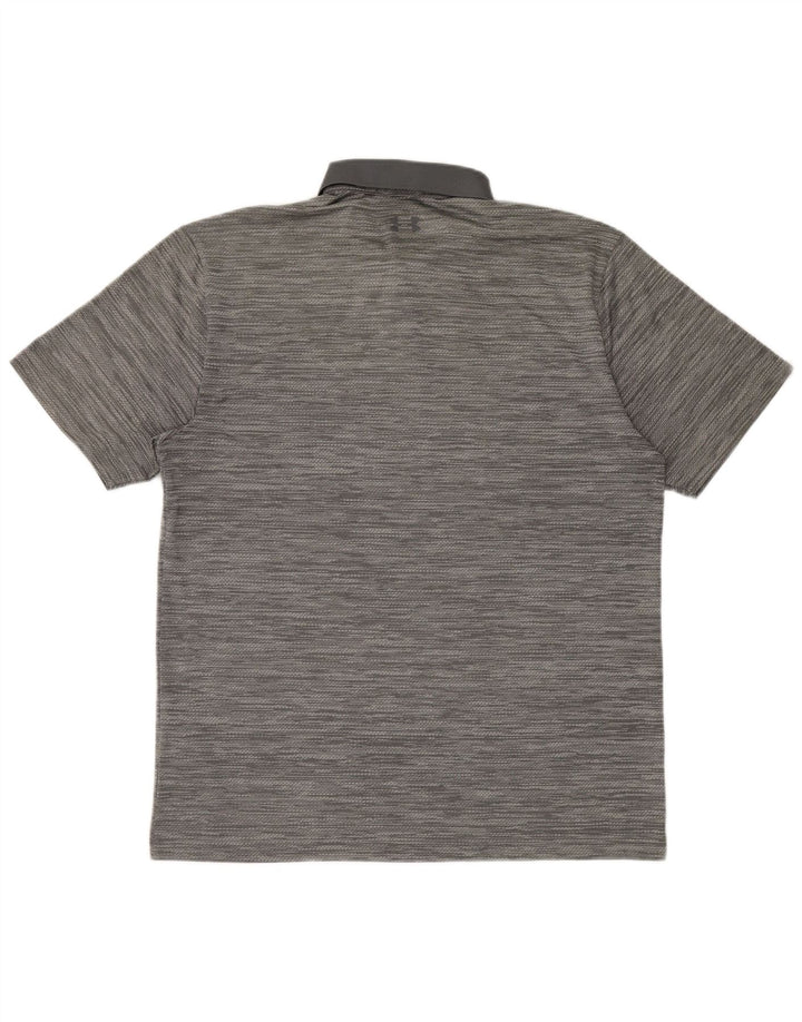 Polo da uomo Under Armour grande in poliestere chiazzato grigio