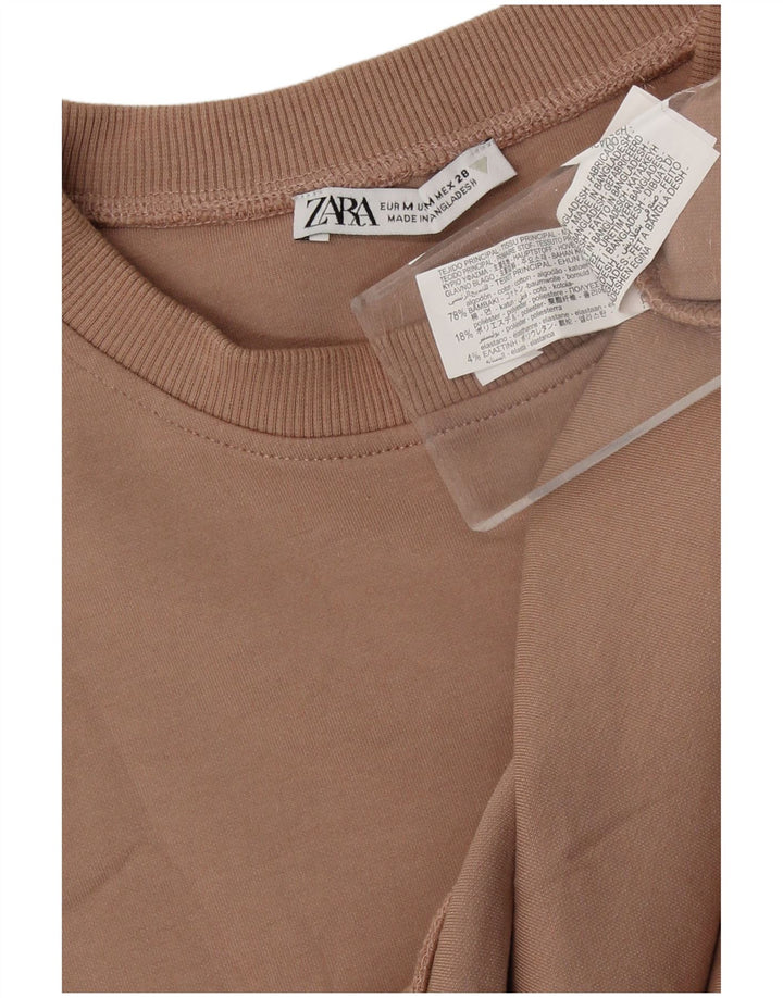 Felpa oversize da donna Zara UK 14 Cotone beige medio