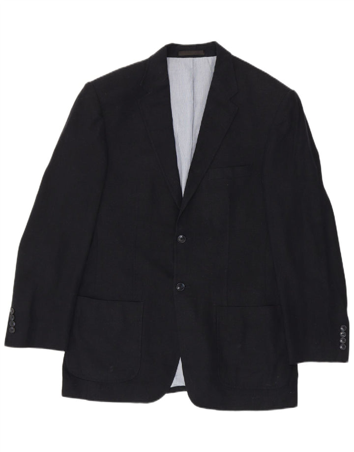 Giacca blazer a 2 bottoni da uomo Marks & Spencer UK 38 Lino medio blu navy