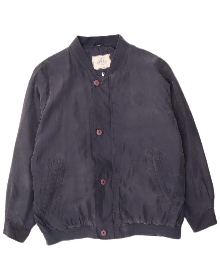 Giubbotto bomber da uomo Spirit UK 38 medio in seta blu navy