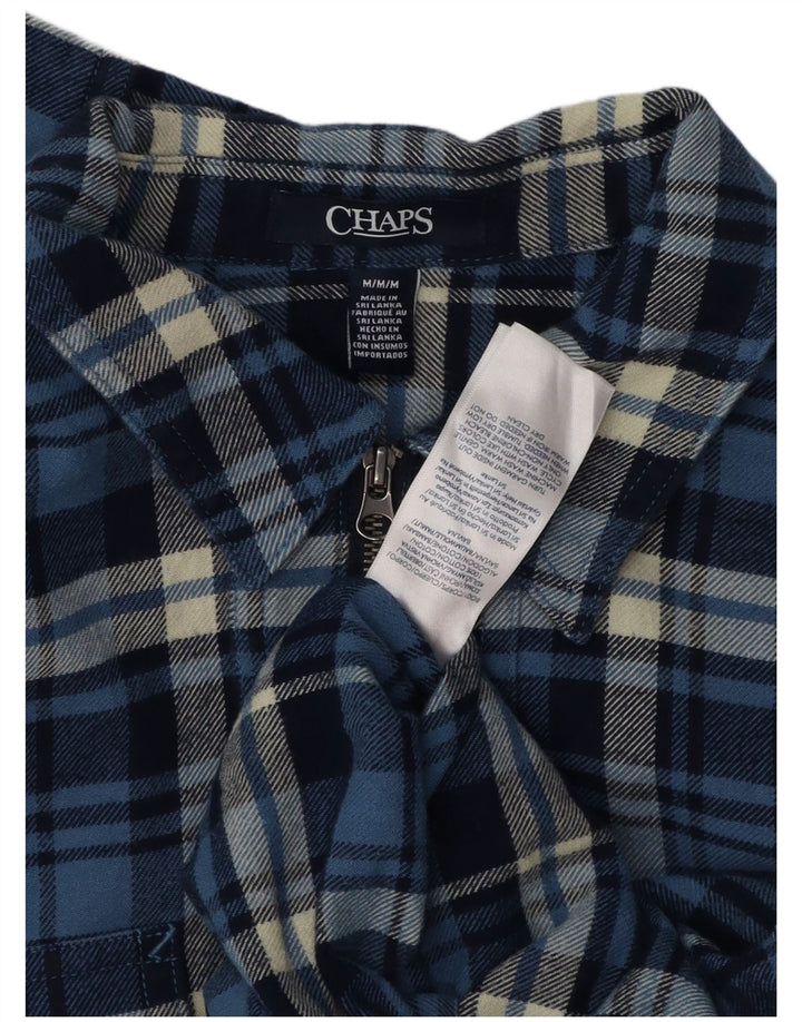 CHAPS Camicia pullover in flanella da donna UK 14 Cotone a quadri blu medio