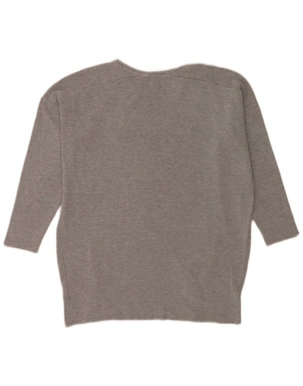 Topshop Top oversize da donna manica 3/4 UK 12 Viscosa grigio medio