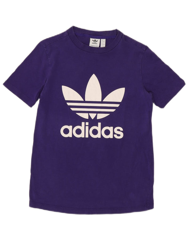 T-shirt grafica da donna ADIDAS Top UK 4 XS cotone viola