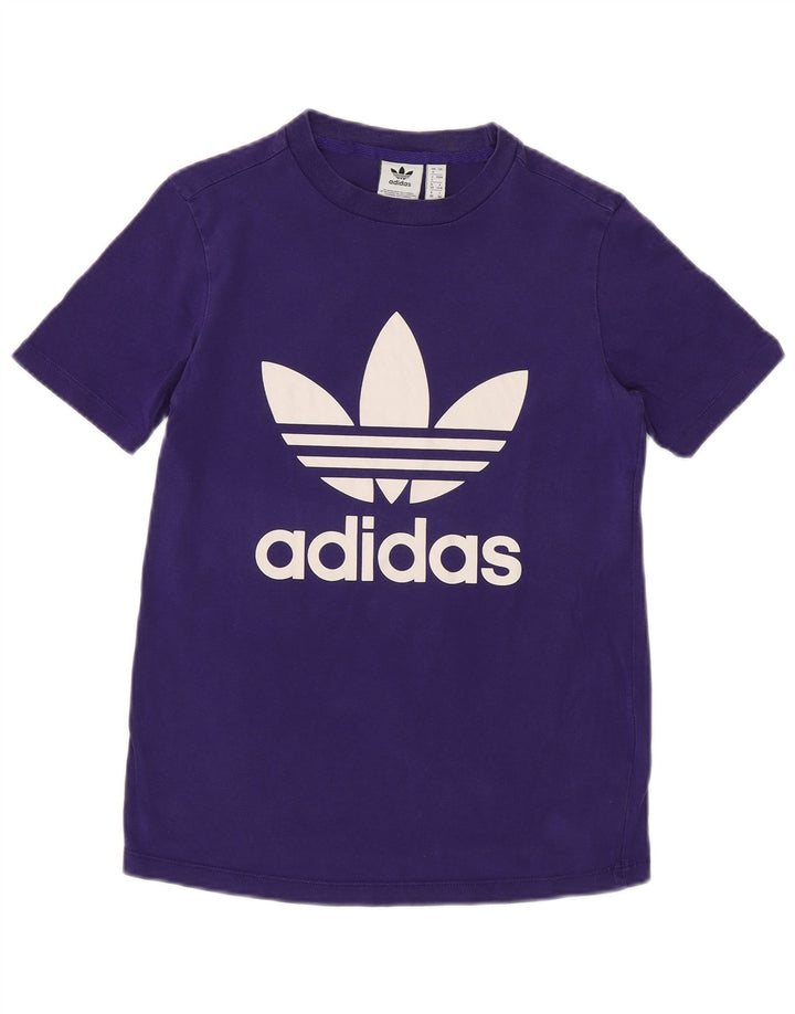 T-shirt grafica da donna ADIDAS Top UK 4 XS cotone viola