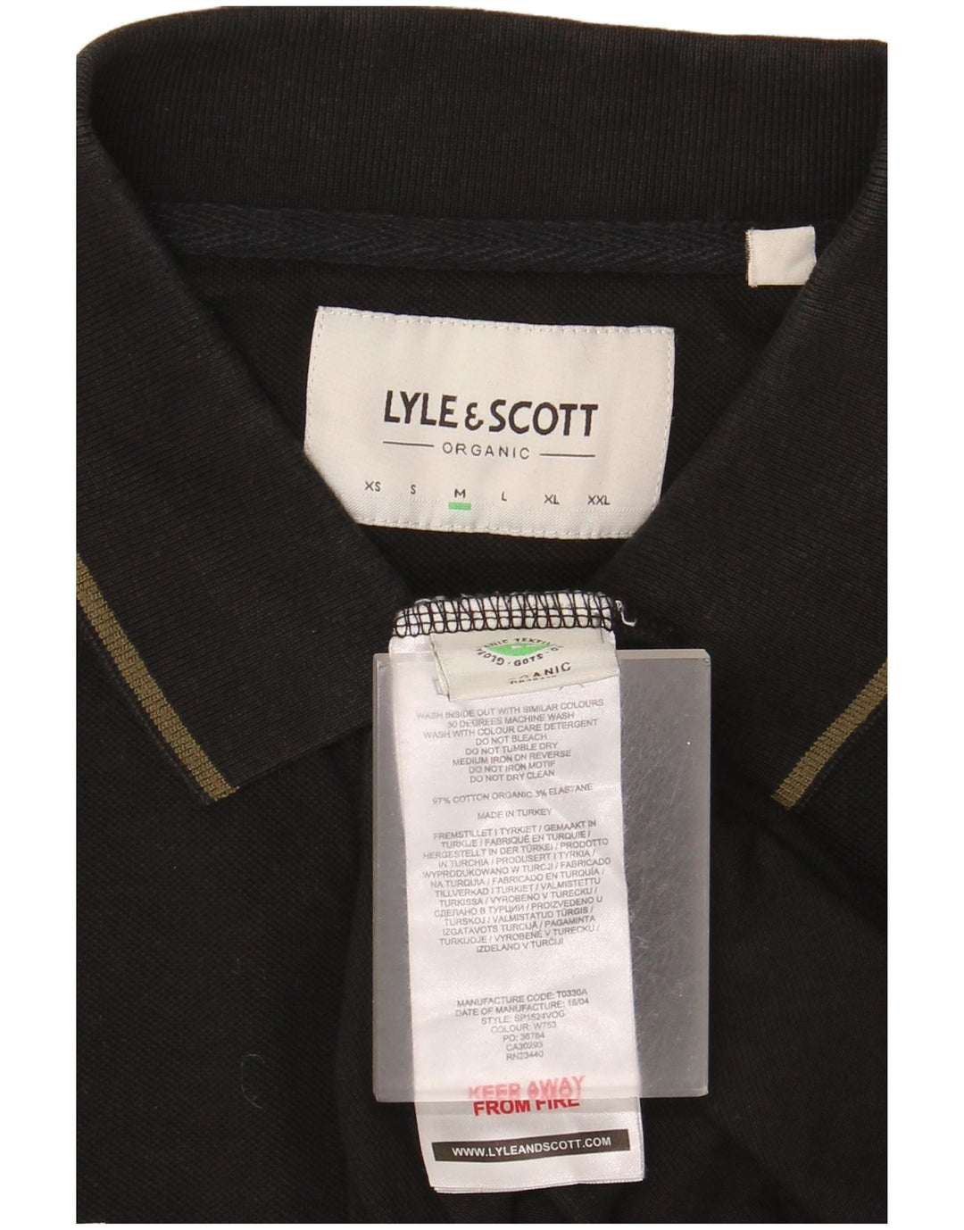 Polo da uomo Lyle & Scott in cotone nero medio