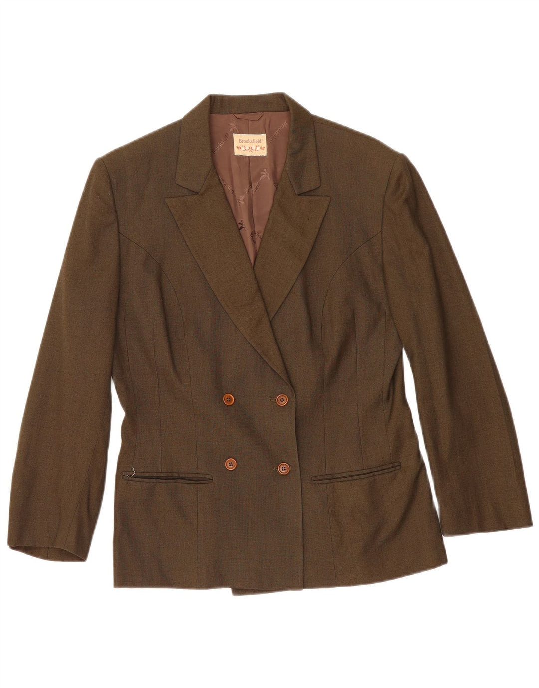Giacca blazer doppiopetto da donna Brooksfield IT 44 media viscosa kaki