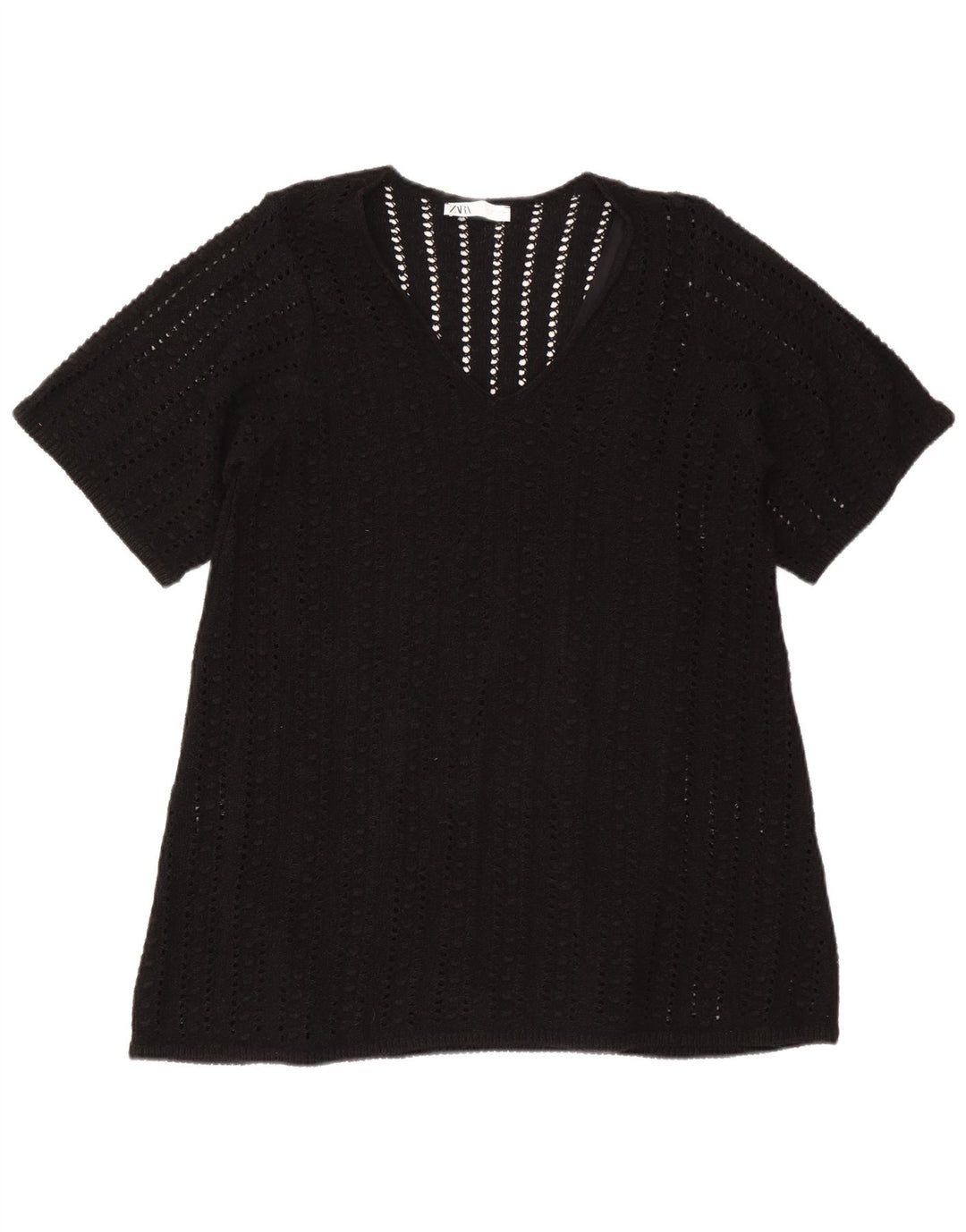 Blusa oversize da donna Zara Top UK 10 piccola poliestere nero