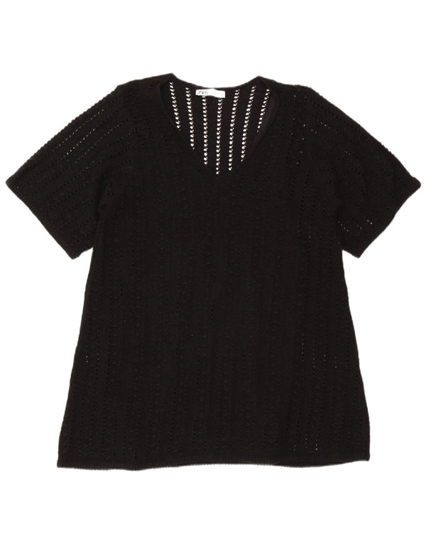 Blusa oversize da donna Zara Top UK 10 piccola poliestere nero