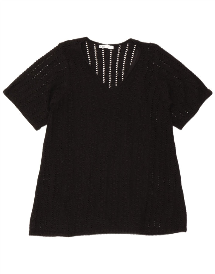 Blusa oversize da donna Zara Top UK 10 piccola poliestere nero